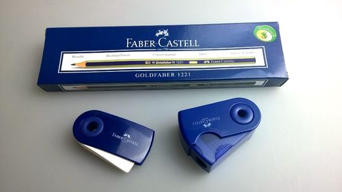 Faber Castell Set - 12 Goldfaber Bleistifte mit Anspitzer und Radierer